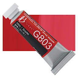 Holbein Irodori Artist Gouache - Scarlet, 15 ml, Tube and swatch