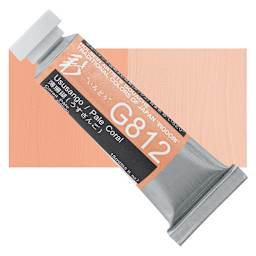 Holbein Irodori Artist Gouache - Pale Coral, 15 ml, Tube and swatch