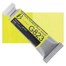 Holbein Irodori Artist Gouache - Lemon, 15 ml, Tube and swatch