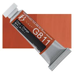 Holbein Irodori Artist Gouache - Orange, 15 ml, Tube and swatch