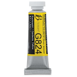 Holbein Irodori Artist Gouache - Gardenia Yellow, 15 ml, Tube (Front of tube)