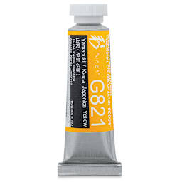 Holbein Irodori Artist Gouache - Kerria Japonica Yellow, 15 ml, Tube (Front of tube)