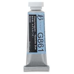 Holbein Irodori Artist Gouache - Myosotis Blue, 15 ml, Tube (Front of tube)