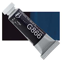 Holbein Irodori Artist Gouache - Indigo, 15 ml, Tube and swatch