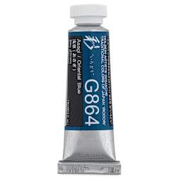Holbein Irodori Artist Gouache - Oriental Blue, 15 ml, Tube (Front of tube)
