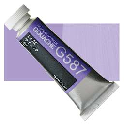 Holbein Artists' Gouache - Lilac, 15 ml tube and swatch
