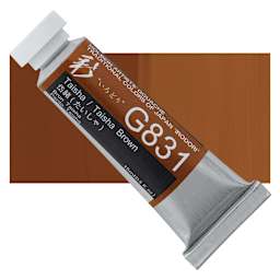 Holbein Irodori Artist Gouache - Taisha Brown, 15 ml, Tube and swatch