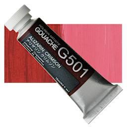 Holbein Artists' Gouache - Alizarin Crimson, 15 ml tube and swatch