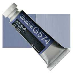 Holbein Artists' Gouache - Ash Blue, 15 ml tube and swatch