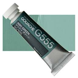 Holbein Artists' Gouache - Ash Green, 15 ml tube and swatch