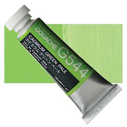 Holbein Artists' Gouache - Cadmium Green Pale, 15 ml tube and swatch