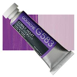 Holbein Artists' Gouache - Cobalt Violet, 15 ml tube and swatch