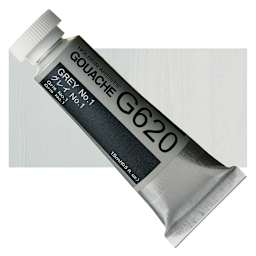 Holbein Artists' Gouache - Gray 1, 15 ml tube and swatch