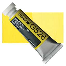 Holbein Artists' Gouache - Lemon Yellow Primary, 15 ml tube and swatch