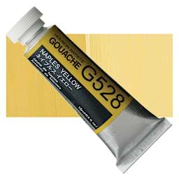 Holbein Artists' Gouache - Naples Yellow, 15 ml tube and swatch