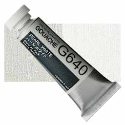 Holbein Artists' Gouache - Pearl White, 15 ml tube and swatch