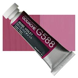 Holbein Artists' Gouache - Rose Violet, 15 ml tube and swatch