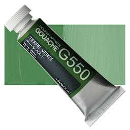 Holbein Artists' Gouache - Terre Verte, 15 ml tube and swatch