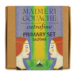 Maimeri Artist Gouache - Primary Colors, Set of 5, 20 ml, Tubes (Front of packaging)