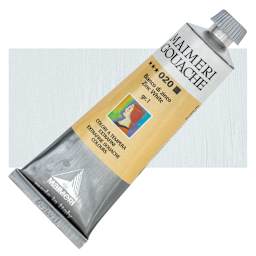 Maimeri Artist Gouache - Zinc White, 60 ml tube and swatch