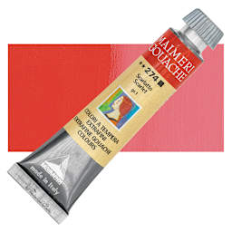 Maimeri Artist Gouache - Scarlet, 20 ml tube and swatch