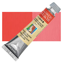 Maimeri Artist Gouache - Vermilion Deep Hue, 20 ml tube and swatch