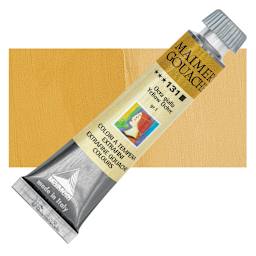 Maimeri Artist Gouache - Yellow Ochre, 20 ml tube and swatch