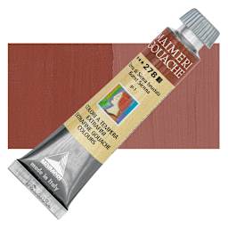 Maimeri Artist Gouache - Burnt Sienna, 20 ml tube and swatch