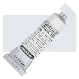 Schmincke Horadam Artist Gouache - Titanium White, 15 ml tube and swatch