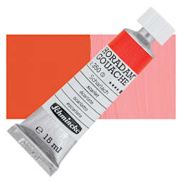 Schmincke Horadam Artist Gouache - Scarlet, 15 ml tube and swatch