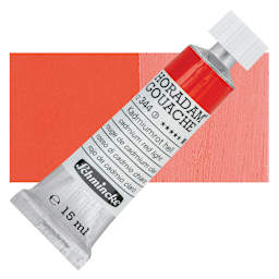 Schmincke Horadam Artist Gouache - Cadmium Red Light, 15 ml tube and swatch