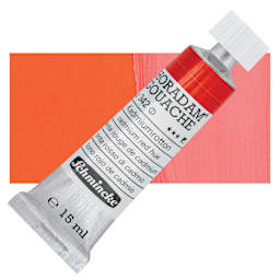 Schmincke Horadam Artist Gouache - Cadmium Red Tone, 15 ml tube and swatch