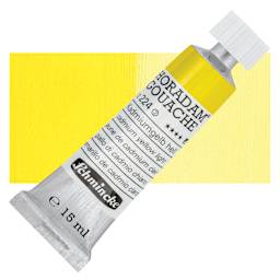 Schmincke Horadam Artist Gouache - Cadmium Yellow Light, 15 ml tube and swatch