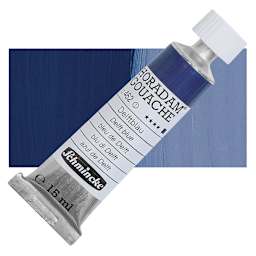 Schmincke Horadam Artist Gouache - Delft Blue, 15 ml tube and swatch