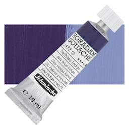 Schmincke Horadam Artist Gouache - Dark Blue Indigo, 15 ml tube and swatch