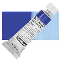 Schmincke Horadam Artist Gouache - Ultramarine Deep, 15 ml tube and swatch