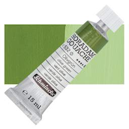 Schmincke Horadam Artist Gouache - Olive Green, 15 ml tube and swatch