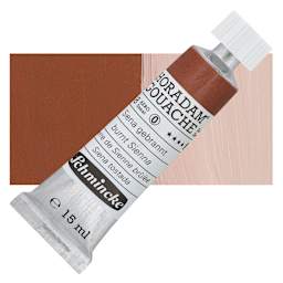 Schmincke Horadam Artist Gouache - Burnt Sienna, 15 ml tube and swatch