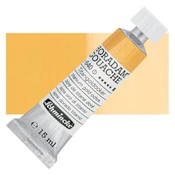 Schmincke Horadam Artist Gouache - Titanium Gold Ochre, 15 ml tube and swatch