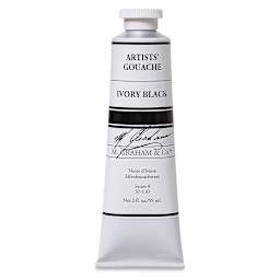 M. Graham Artists' Gouache - Ivory Black, 59 ml tube