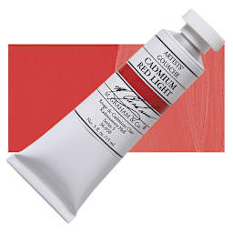 M. Graham Artists' Gouache - Cadmium Red Light, 15 ml tube and swatch