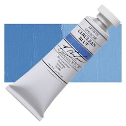 M. Graham Artists' Gouache - Cerulean Blue, 15 ml tube and swatch