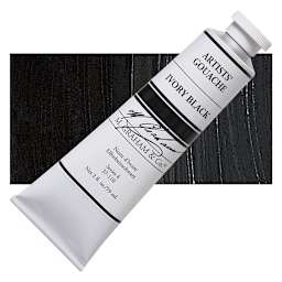 M. Graham Artists' Gouache - Ivory Black, 59 ml tube and swatch