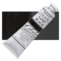 M. Graham Artists' Gouache - Lamp Black, 59 ml tube and swatch