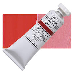 M. Graham Artists' Gouache - Naphthol Red, 15 ml tube and swatch