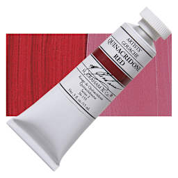 M. Graham Artists' Gouache - Quinacridone Red, 15 ml tube and swatch