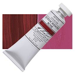 M. Graham Artists' Gouache - Quinacridone Rose, 15 ml tube and swatch