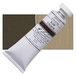 M. Graham Artists' Gouache - Raw Umber, 15 ml tube and swatch