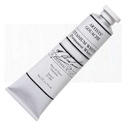 M. Graham Artists' Gouache - Titanium White, 59 ml tube and swatch