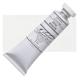 M. Graham Artists' Gouache - Zinc White, 15 ml tube and swatch